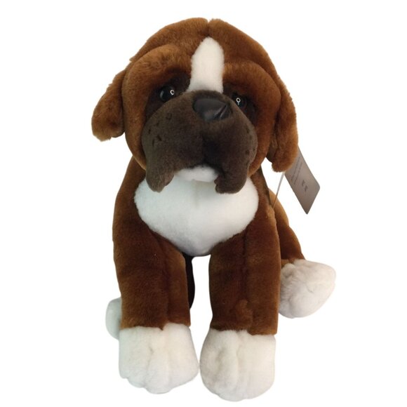 Animal Alley Boxer Puppy Dog Plush 10" Brown Stuffed Animal Toys R Us NWT - Picture 2 of 9